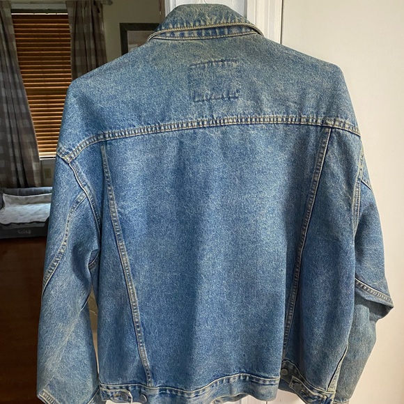 Distressed Denim Jacket size Large - Picture 3 of 7